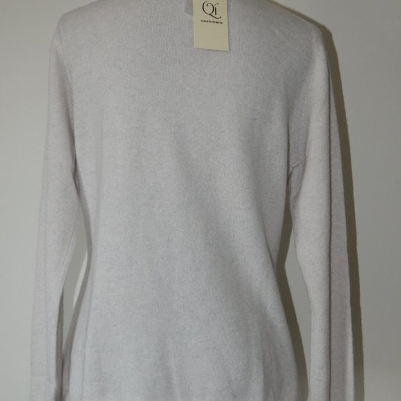 Qi CASHMERE V-NECK PULLOVER SWEATERSNOW LOTUS XL